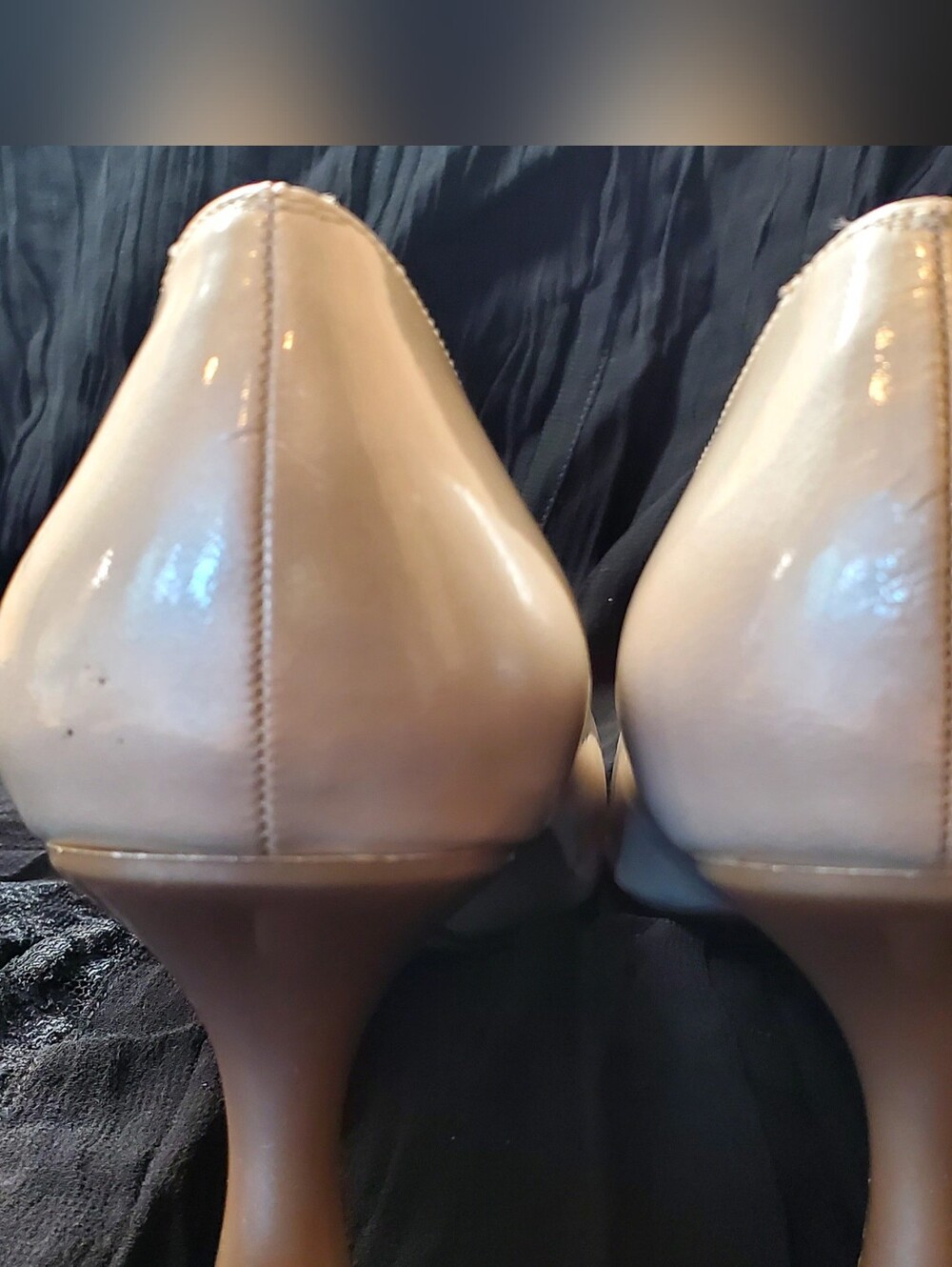 Stuart Weitzman Nude (Champahne Gold) Leather Pointed-Toe Pumps - Picture 6 of 13